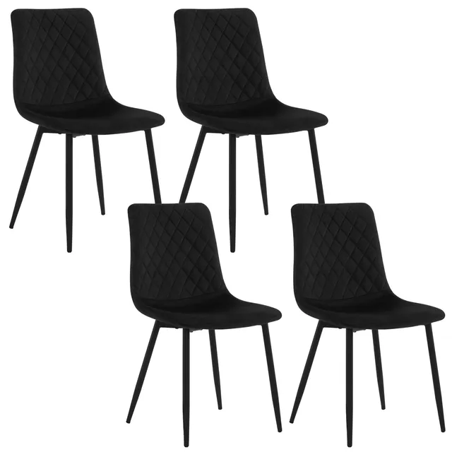 eugad-hocker-esszimmerst-hle-4er-set-samt-schwarz-150-kg image 1