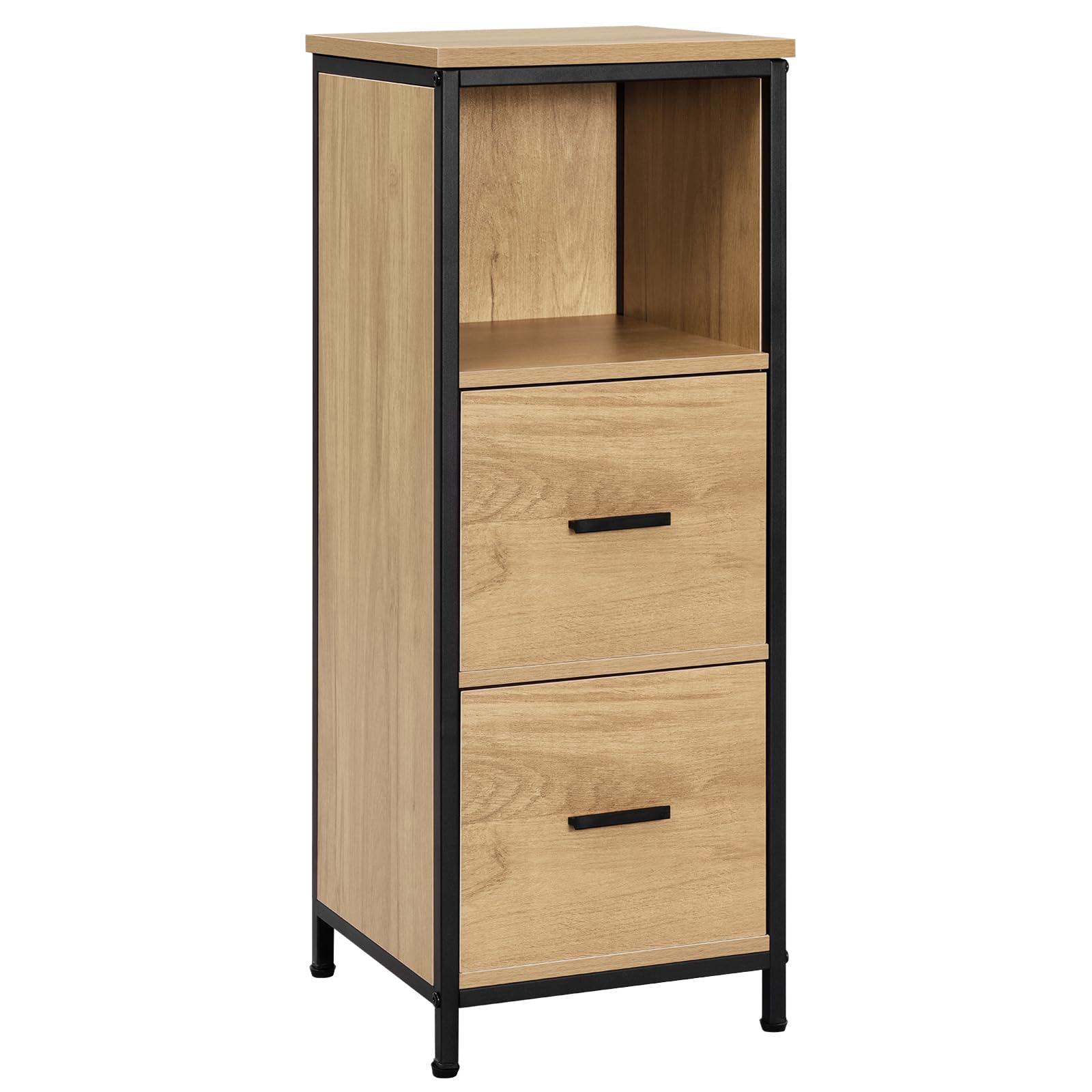 eugad-badezimmerschrank-schwarz-eiche-30x80x30-cm-2-schubladen image 7