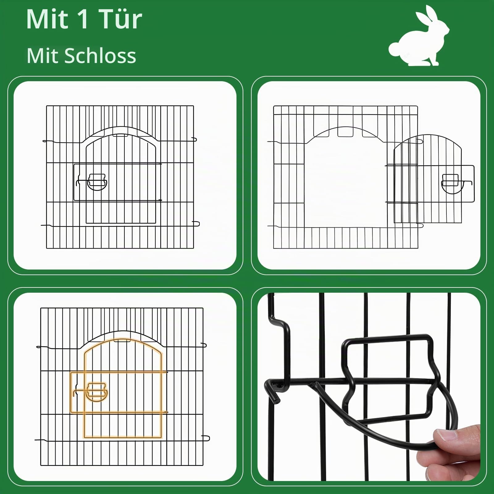 eugad-haustierbedarf-freilaufgehege-kaninchen-metall-6-elemente image 5