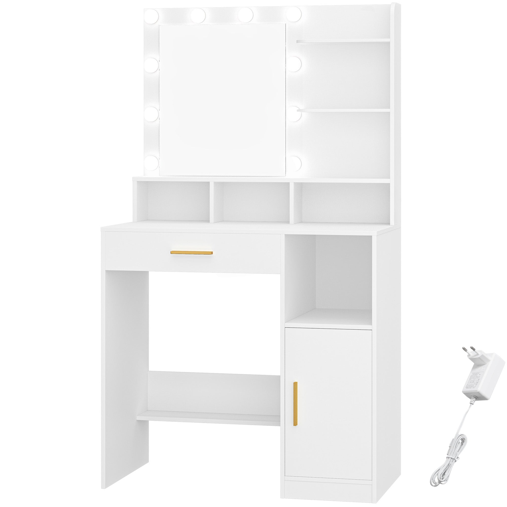 hzuaneri-bedroom-schminktisch-wei-mit-spiegel-led-und-schrank image 1