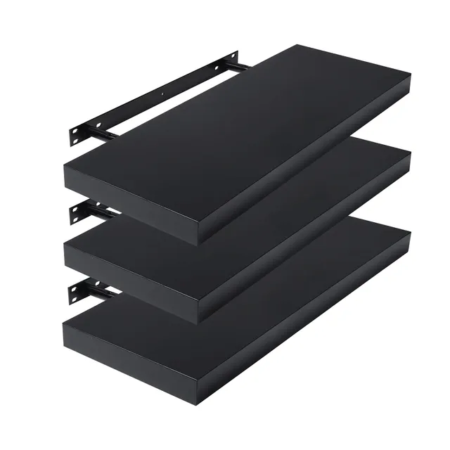 eugad-aufbewahrung-wandregal-0045qj-3-schwarz-3er-set-80cm image 1