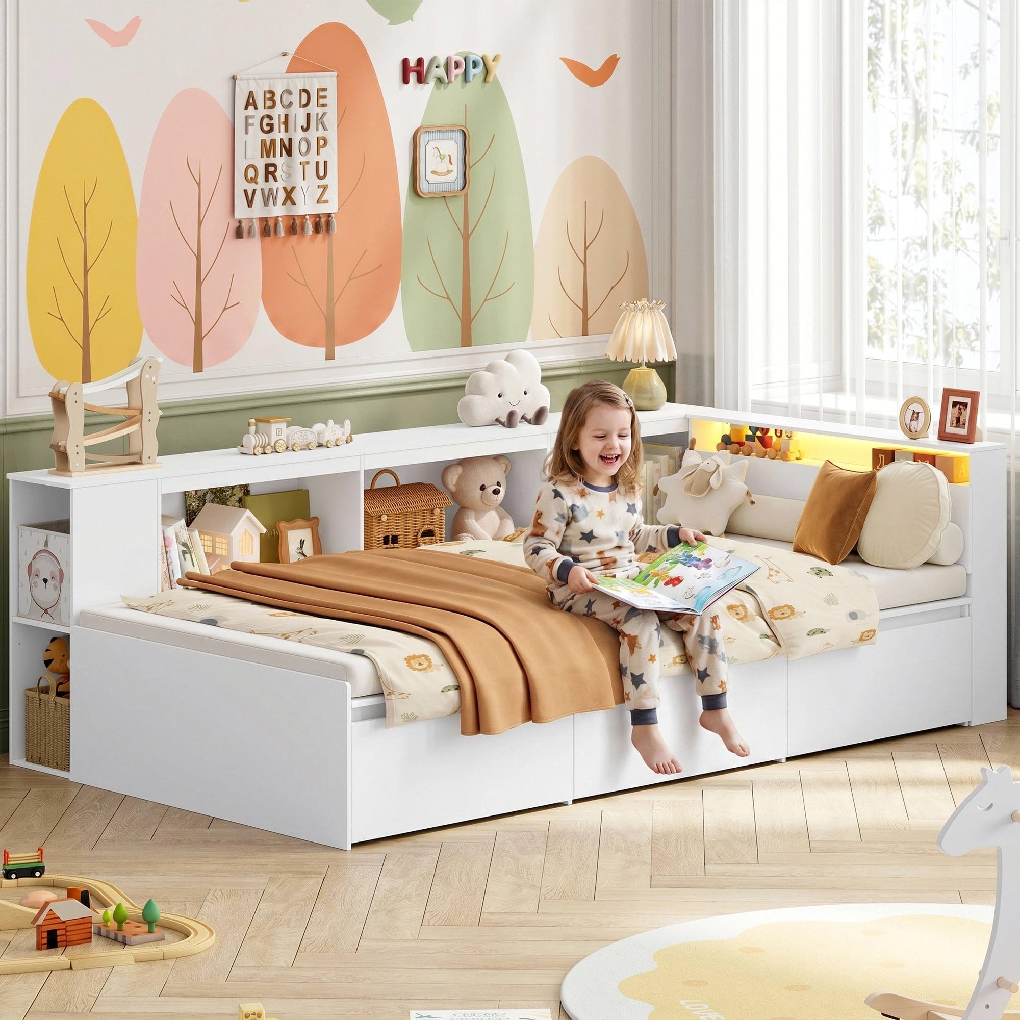 forehill-kinderbett-90x200-stauraumbett-mit-led-und-schubladen image 7