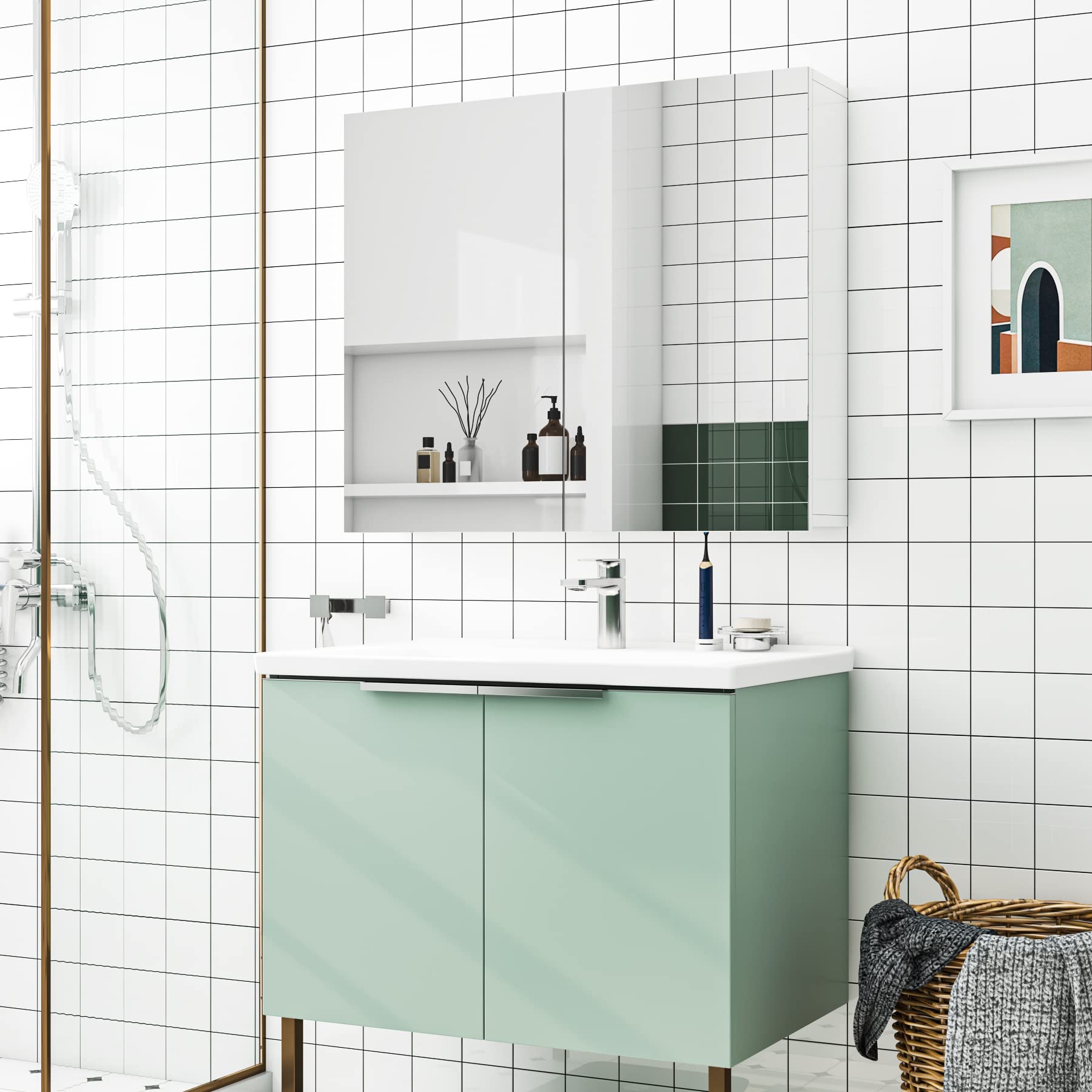 forehill-bathroom-vanity-unit-spiegelschrank-wei-70-cm-2-t-ren image 2