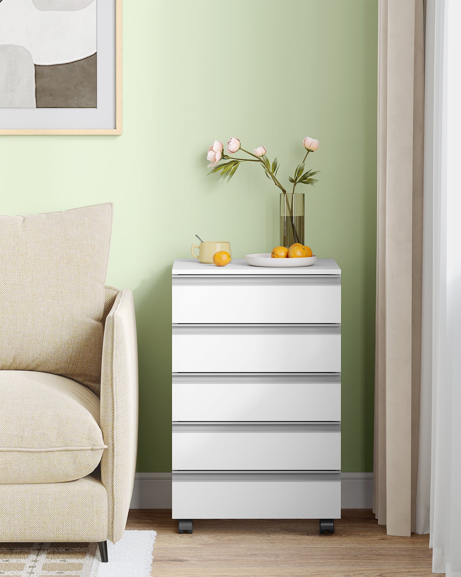 hzuaneri-fc55503x-rollcontainer-wei-5-schubladen-40x40x70 image 8
