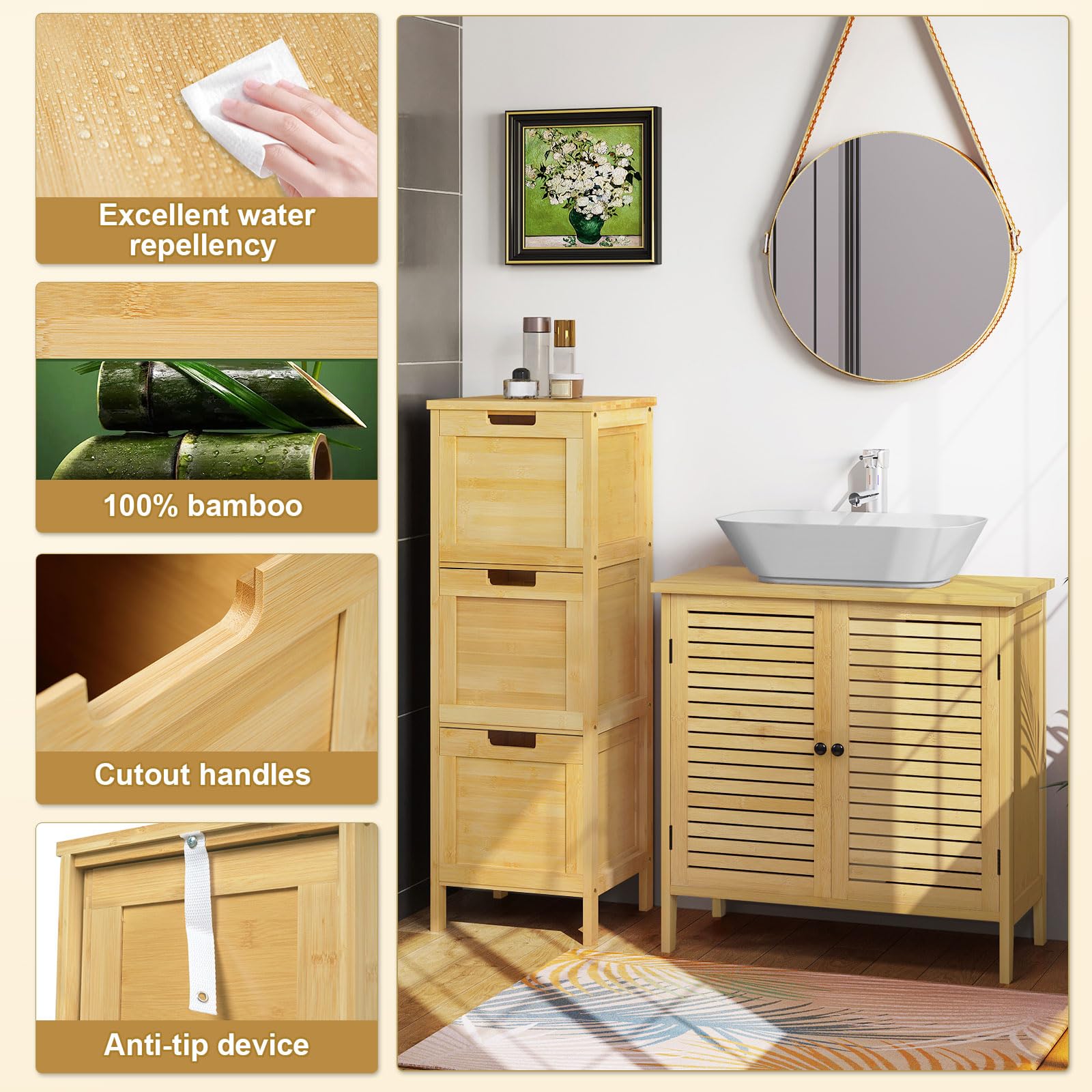 eugad-badschrank-bambus-badezimmerschrank-30x90x30-3-laden image 7