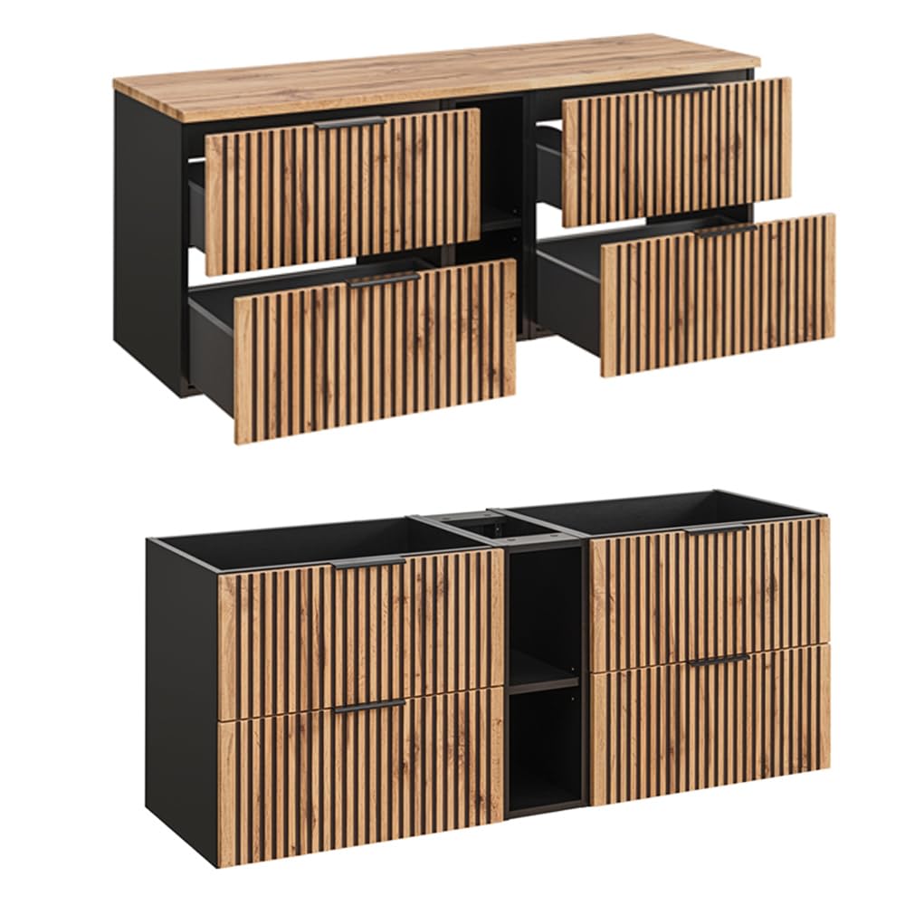 lomadox-badezimmer-badm-bel-set-140cm-anthrazit-eiche-led image 3