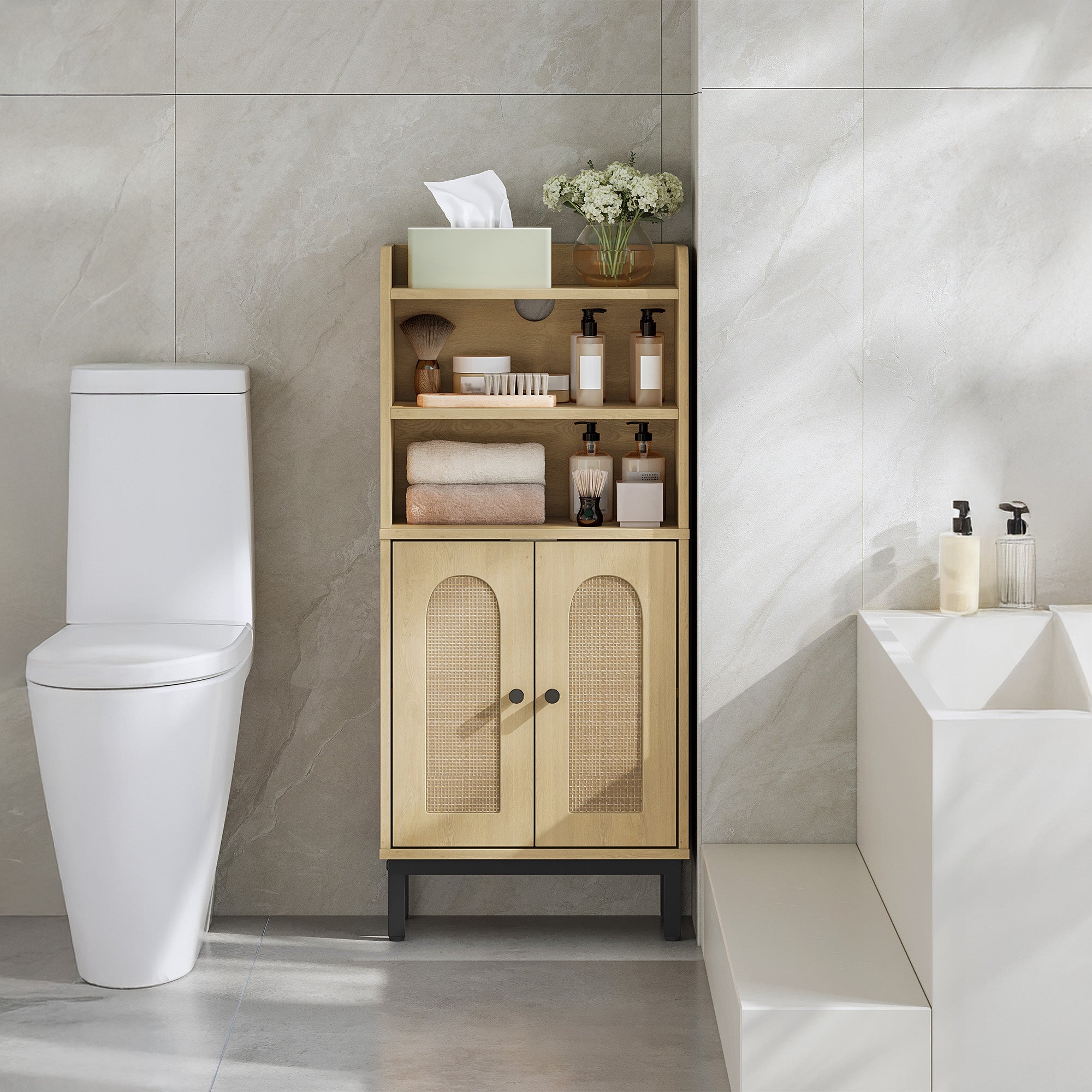 hzuaneri-bathroom-badschrank-bc48202b-gelb-18x37x83-verstellbar image 3