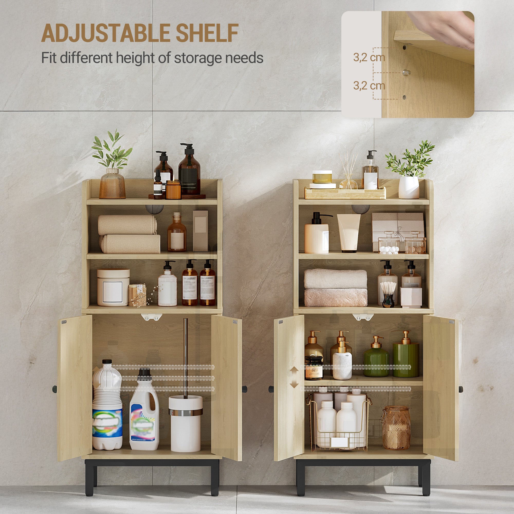 hzuaneri-bathroom-badschrank-bc48202b-gelb-18x37x83-verstellbar image 2