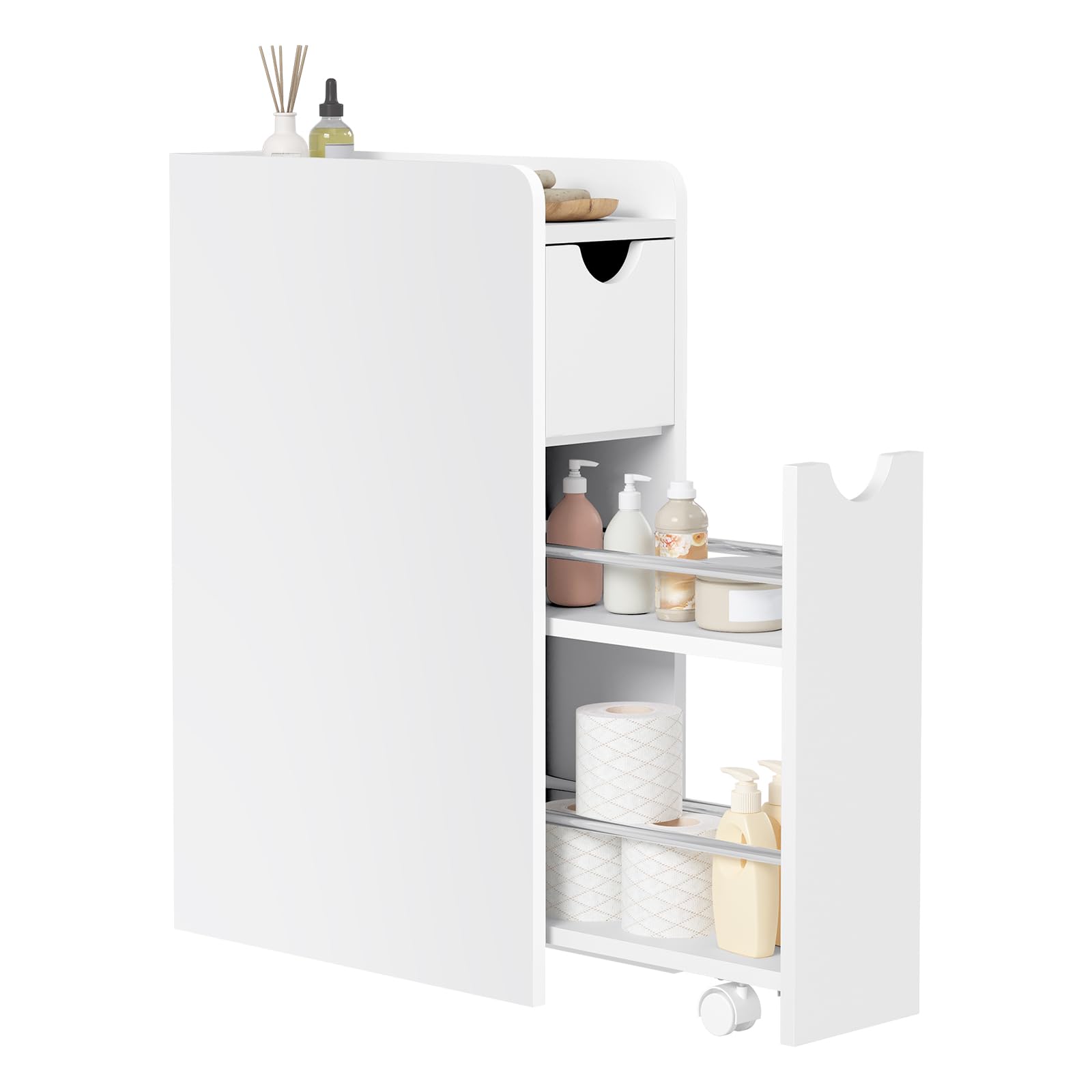 eugad-badezimmerschrank-wei-nischenschrank-rollen-19x45x70cm image 1