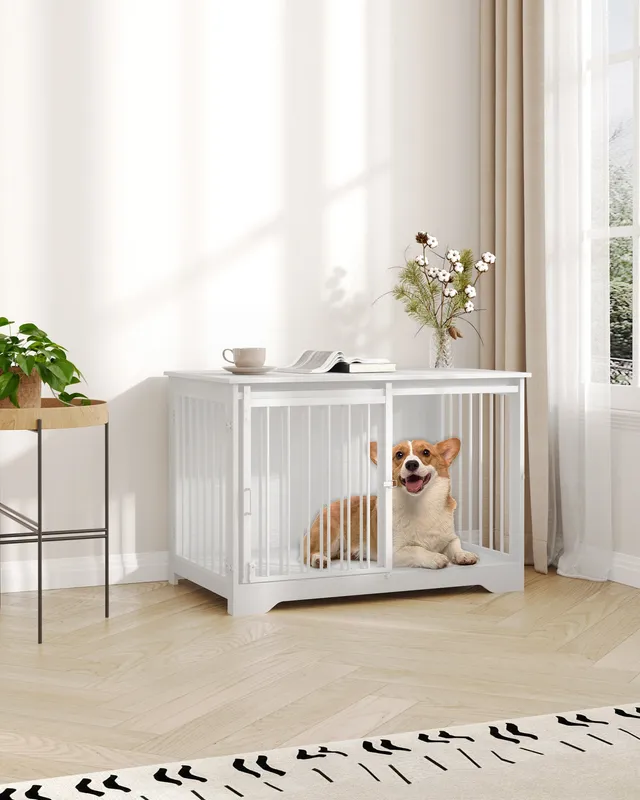 hzuaneri-dfc02313w-hundebox-100-cm-wei-holz-2-t-ren image 1