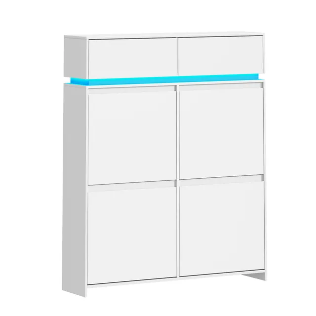 hzuaneri-sr53603x-schuhschrank-wei-led-20-paar-4-klappen image 1